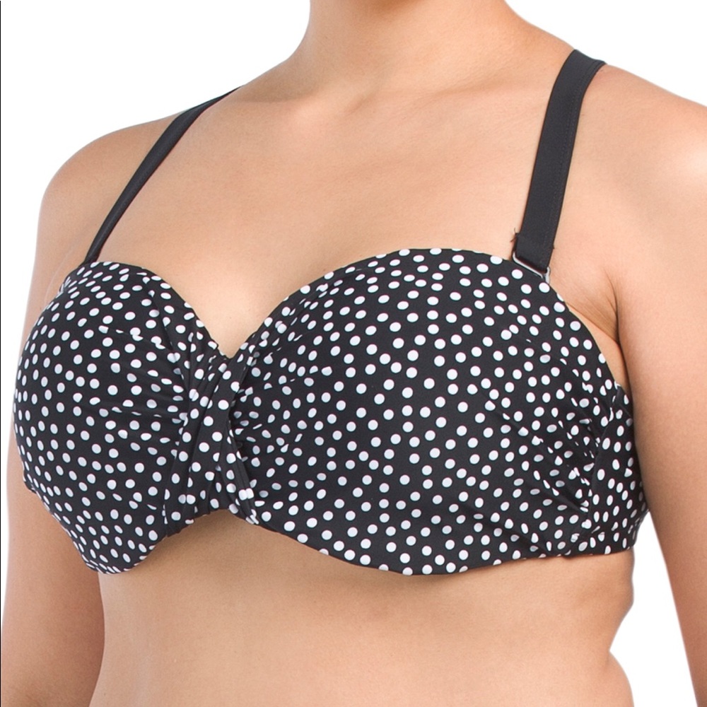 NWT Nass-Eau Beachwear Polka Dots Bandeautop